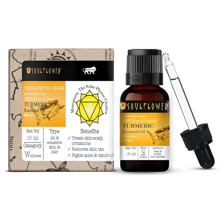 SoulFlower - Turmeric Essential Oil for Skin & Hair 15ml