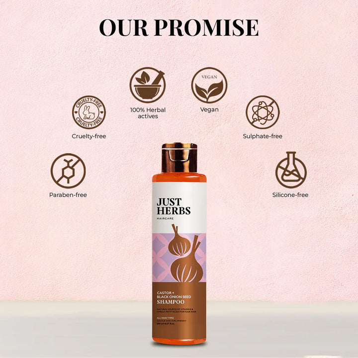 Just Herbs - Castor & Black Onion Seed Shampoo 200ml