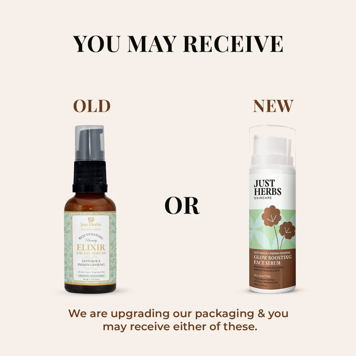 Just Herbs - Glow Boosting Face serum with Gotukola and Indian Ginseng 30ml