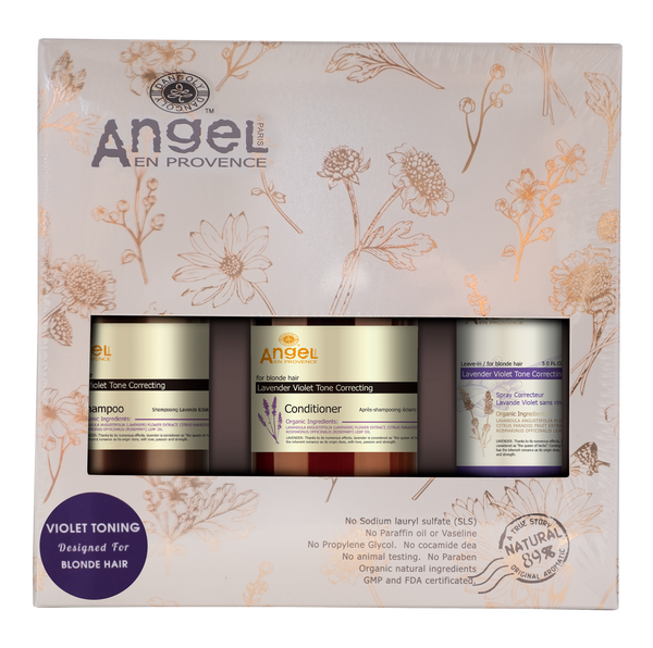 Angel En Provence Lavender Violet Tone Shampoo + Conditioner + Violet Toning Spray Gift set