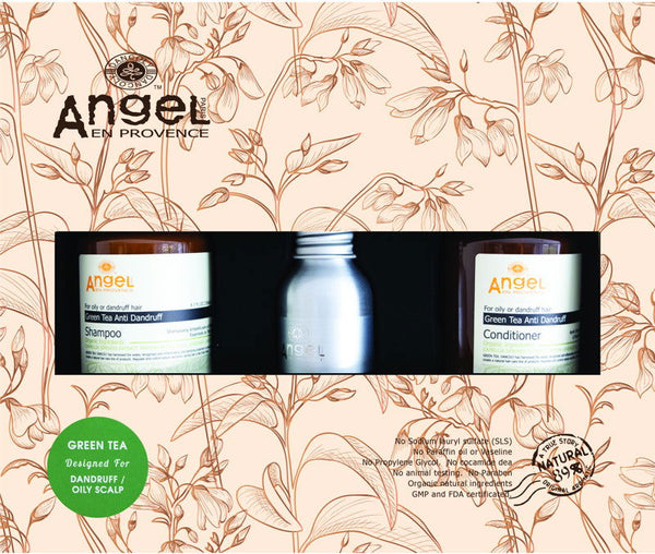 Angel Professional GREEN TEA Duo + Green Tea Anti Dandruff Spray Gift Pack
