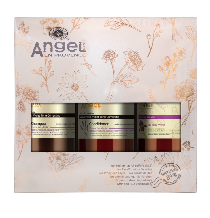 Angel Professional Lavender Violet Toning  Duo + Iris Body Wash Gift Pack