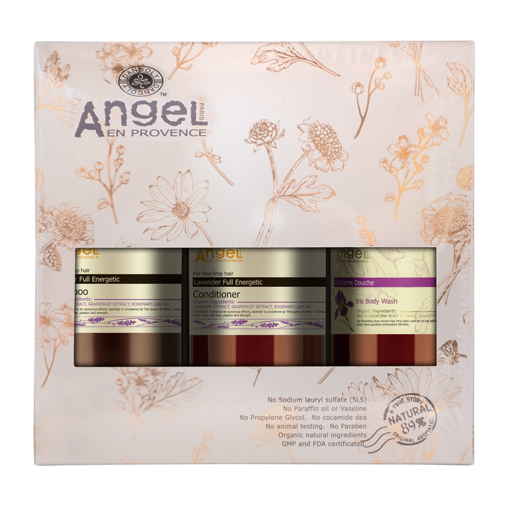 Angel Professional Lavender for Fine Hair Duo + Iris Body Wash Gift Pack