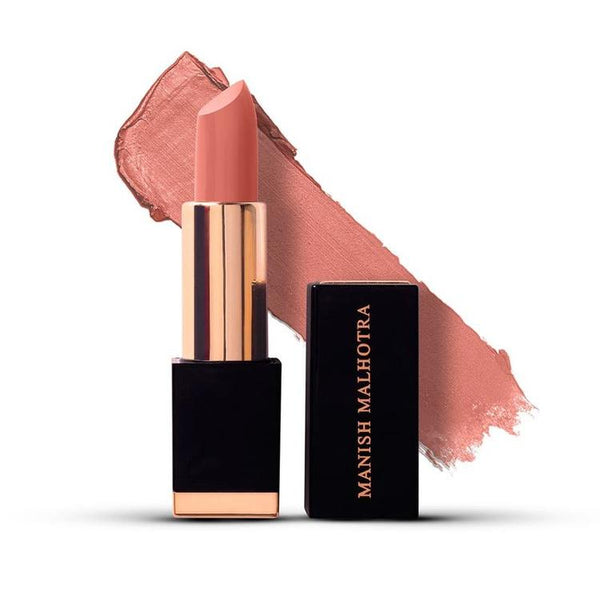 MyGlamm - Manish Malhotra Hi-Shine Lipstick - Autumn Spell (Warm Peach Pink Shade) | Long Lasting, Creamy, UVB Protected with Satin, Shine, Matte Finish 4g