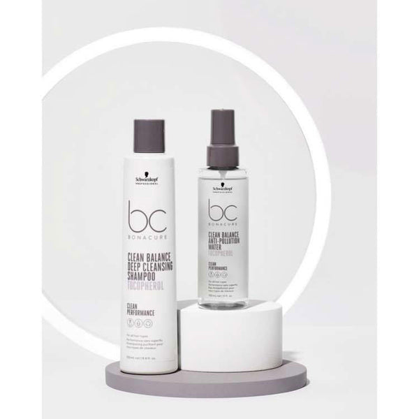 Bc Bonacure Clean Performance Clean Balance Deep Cleansing Shampoo and  Balance Anti-pollution Water Duo