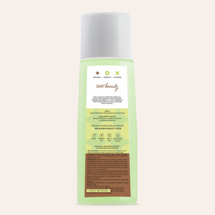 Just Herbs - Brightening Face Wash - Vitamin C Amla & Liquorice Root: 100ml