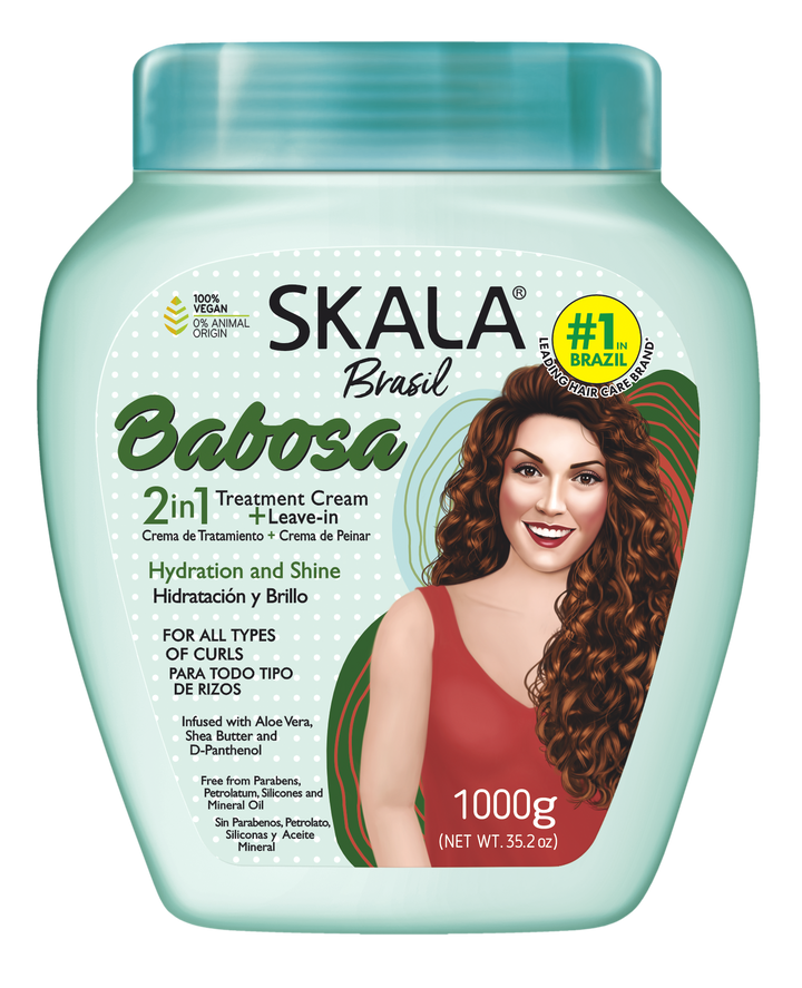 Skala Brasil Babosa Aloe Vera 2-in-1 Hair Treatment Conditioning Cream for Hydration and Shine 1000g