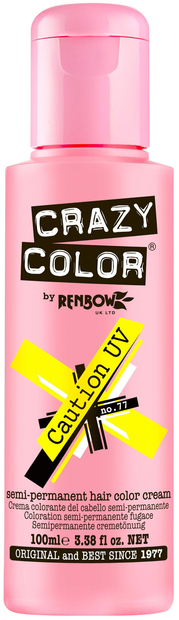 Crazy Color Go Neon Caution UV 100ml (Yellow) - Kess Hair and Beauty