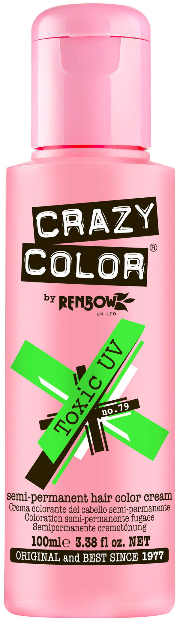 Crazy Color Go Neon Toxic UV 100ml (Green) - Kess Hair and Beauty