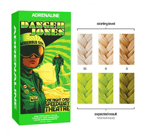 Danger Jones Semi Permanent Hair Colour - ADRENALINE (Neon Green) 118ml - Kess Hair and Beauty