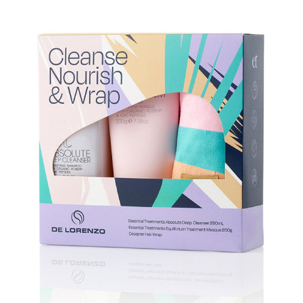 De Lorenzo Cleanse Nourish & Wrap Gift Pack - Kess Hair and Beauty
