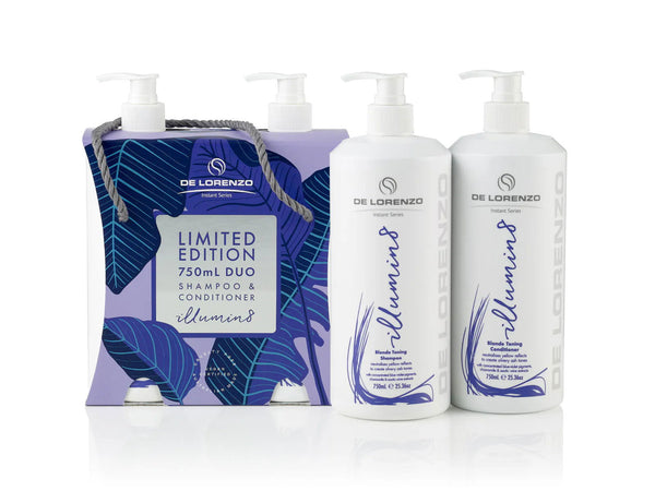 De Lorenzo Instant Illumin8 Shampoo and Conditioner 750ml Duo Pack - Kess Hair and Beauty