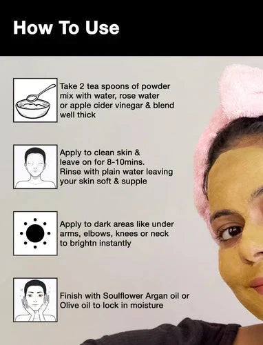 SoulFlower - Deep Pores Cleansing & Brightening Ubtan Face Mask 100g