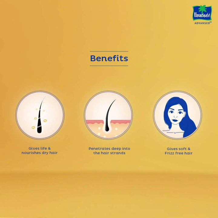 Parachute Advansed Ayurvedic Hot Oil, Warming Coconut Hair Oil, Frizz Free Hair 300ml