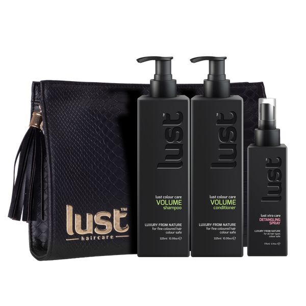 Lust Volume Shampoo Conditioner & Detangling Spray Trio Pack