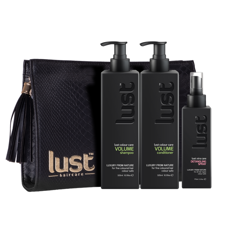 Lust Volume Shampoo Conditioner & Detangling Spray Trio Pack