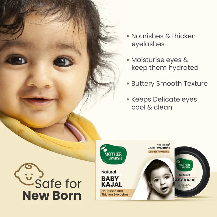 Mother Sparsh 100% Natural Baby Kajal with Zero Lead Content 5 g