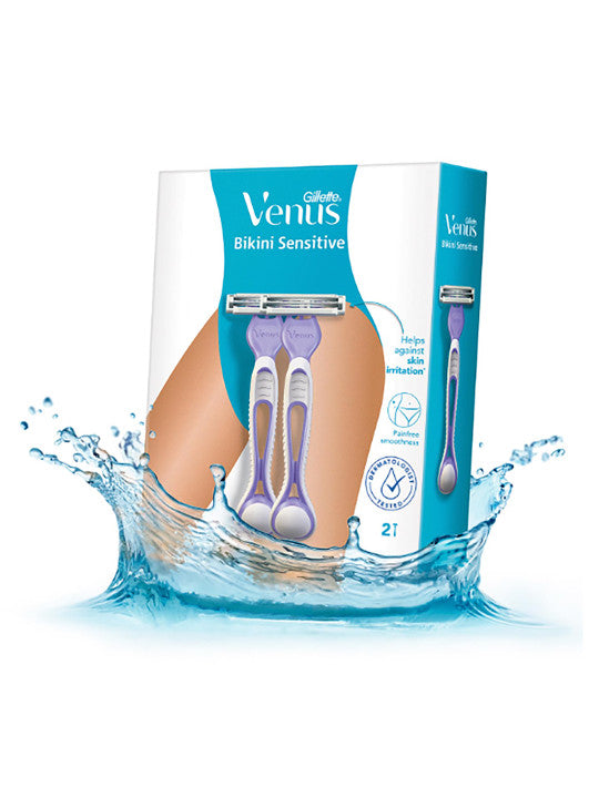 Gillette - Venus Women Bikini Sensitive Dermatologically Tested Pain-Free Hair Removal Razor Pack of 2