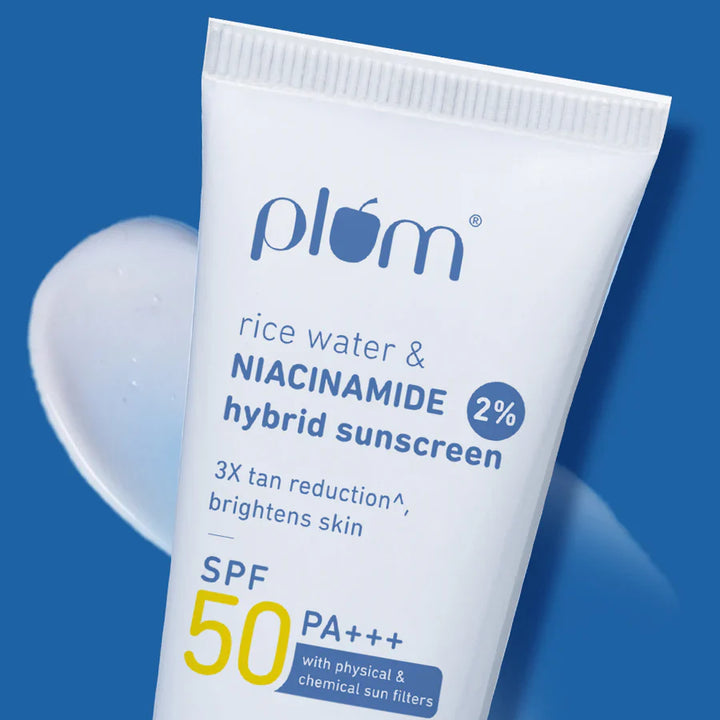 Plum - 2% Niacinamide & Rice Water SPF 50 PA+++ Hybrid Sunscreen 80g