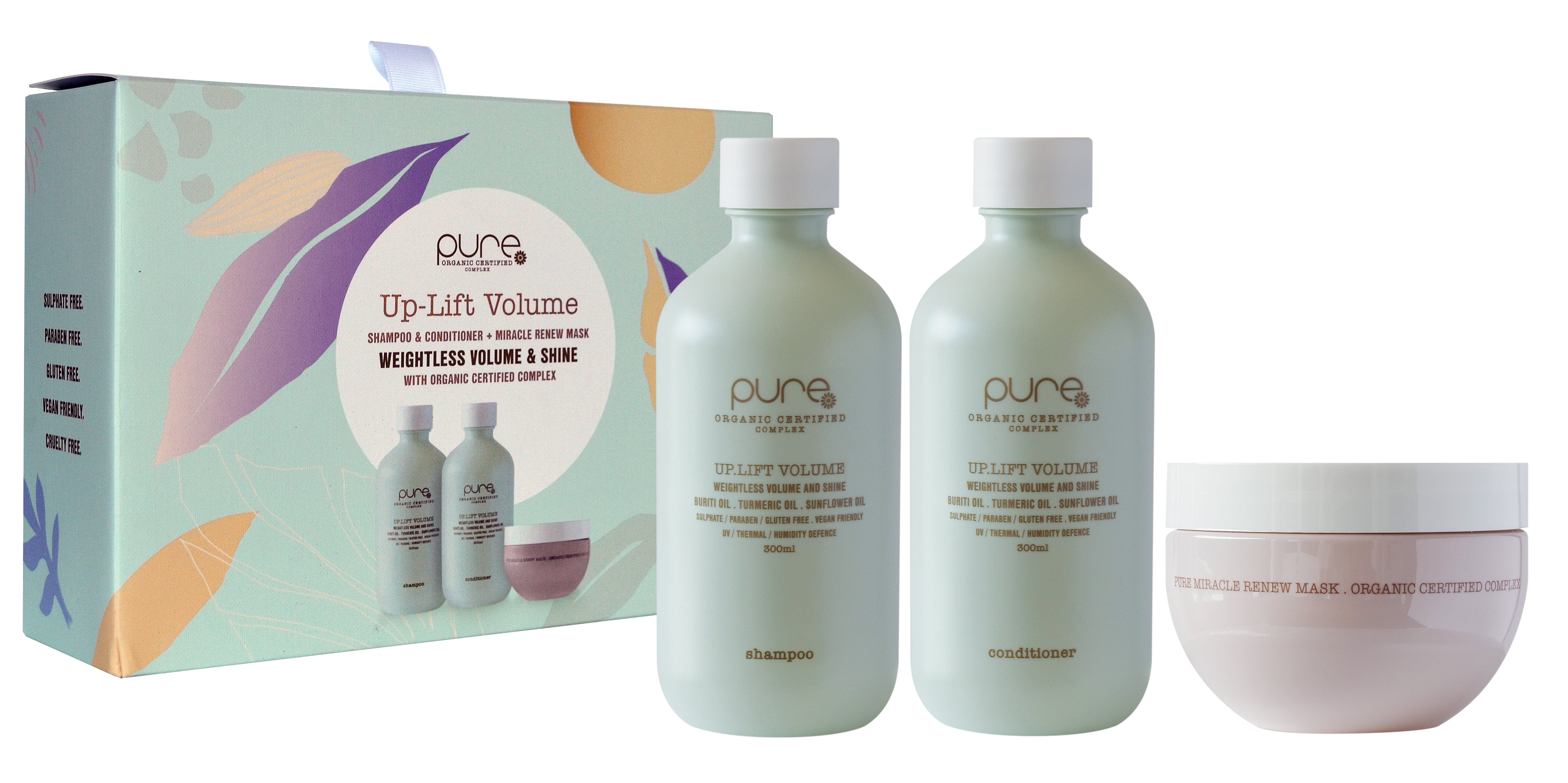 Pure Organic Uplift Volume Trio Gift Set – Edge Cut, Colour, and Beauty