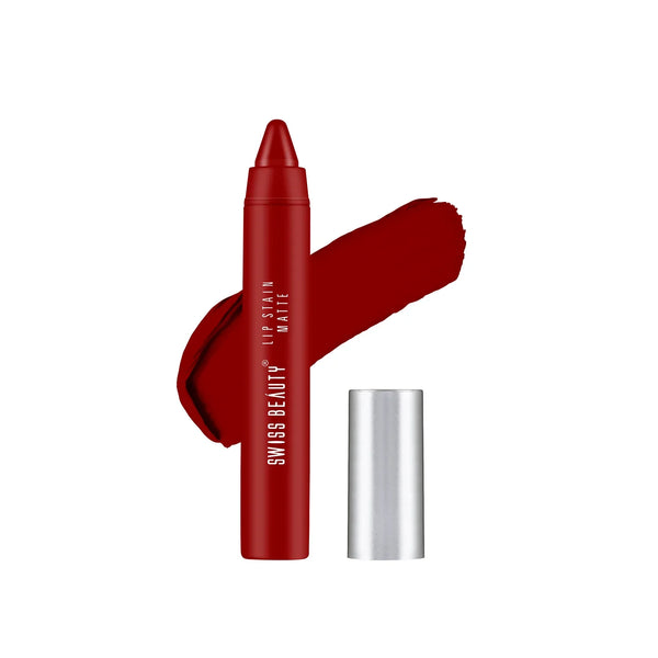 Swiss Beauty Lip Stain Matte Lipstick Shade No. 01 Russian Red
