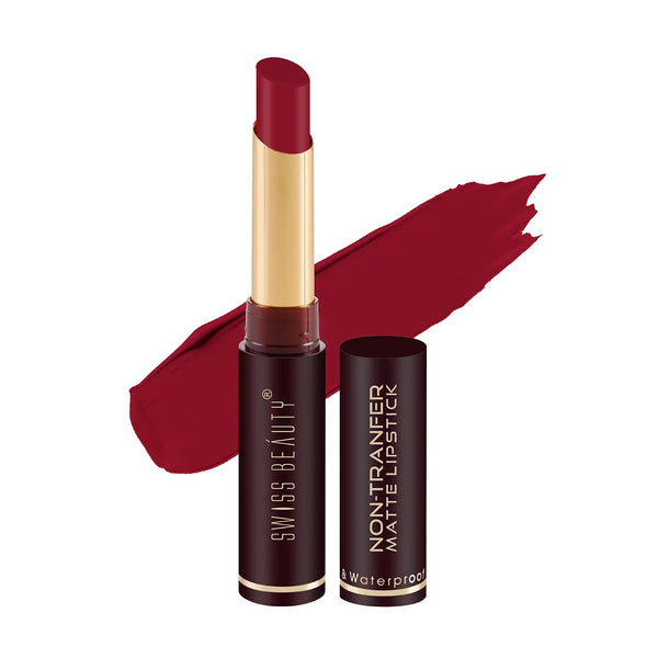 Swiss Beauty Non-Transfer Smooth & Waterproof Matte Lipstick Shade No. 01 Siren in Scarlet