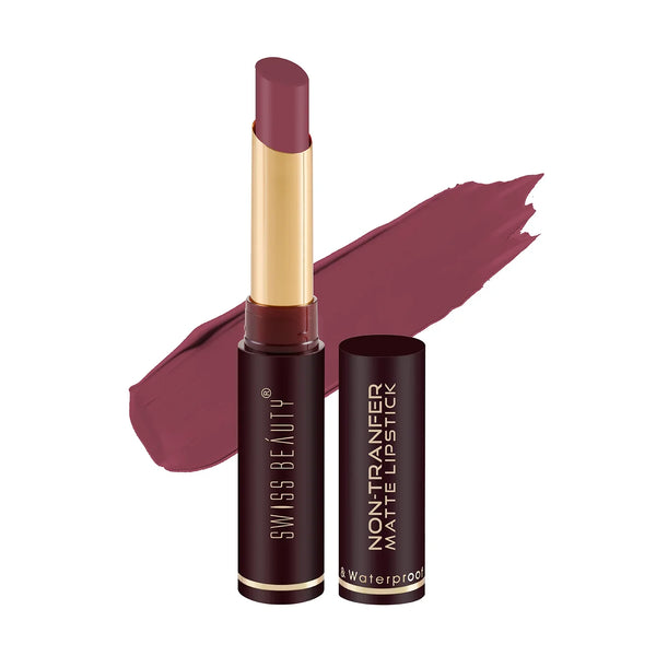 Swiss Beauty Non-Transfer Smooth & Waterproof Matte Lipstick Shade No. 07 Mauve Blush