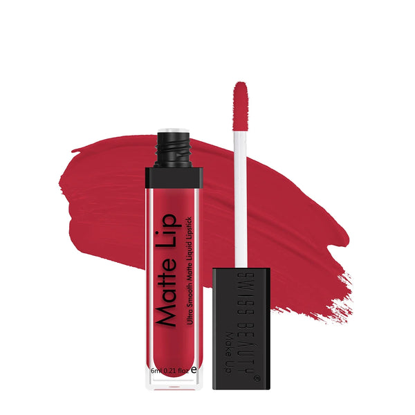 Swiss Beauty - Matte Lip Liquid Lipstick Shade No. 01 Hot-Red