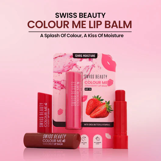 Swiss Beauty - Colour Me Lip Balm Cherry Pop Shade No. 4