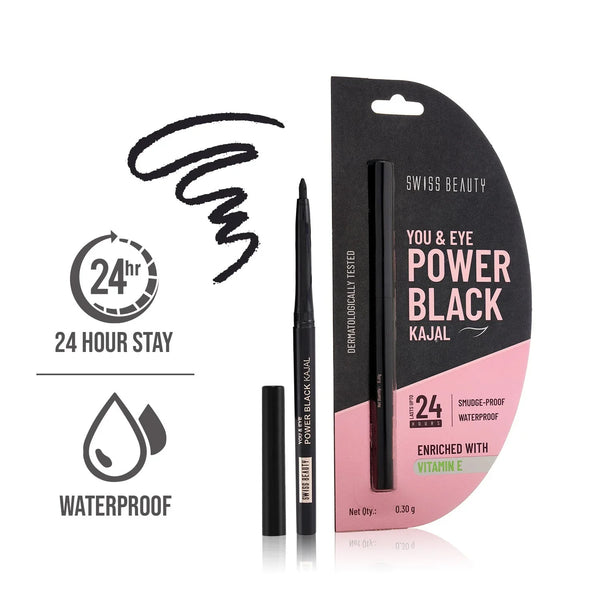 Swiss Beauty You & Eye Power Black Kajal - Black