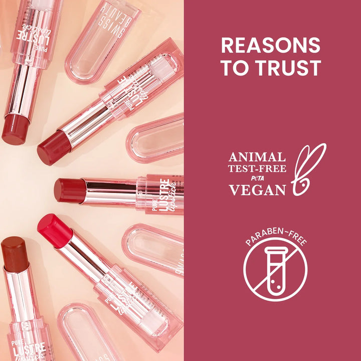 Swiss Beauty - Pure Lustre Lipstick Shade No. 08 Bleached Pink