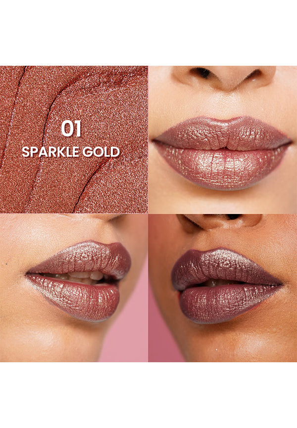 Swiss Beauty - More Than Glitter Lipstick Shade No. 01 Sparkle Gold