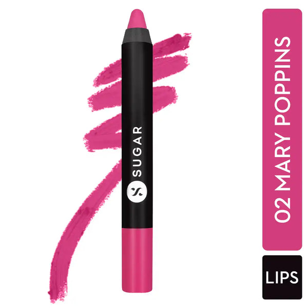 Sugar - Matte As Hell Crayon Lipstick Color: 02 Mary Poppins (Fuchsia) | 2.8 gm