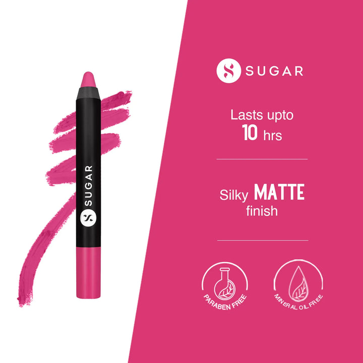Sugar - Matte As Hell Crayon Lipstick Color: 02 Mary Poppins (Fuchsia) | 2.8 gm