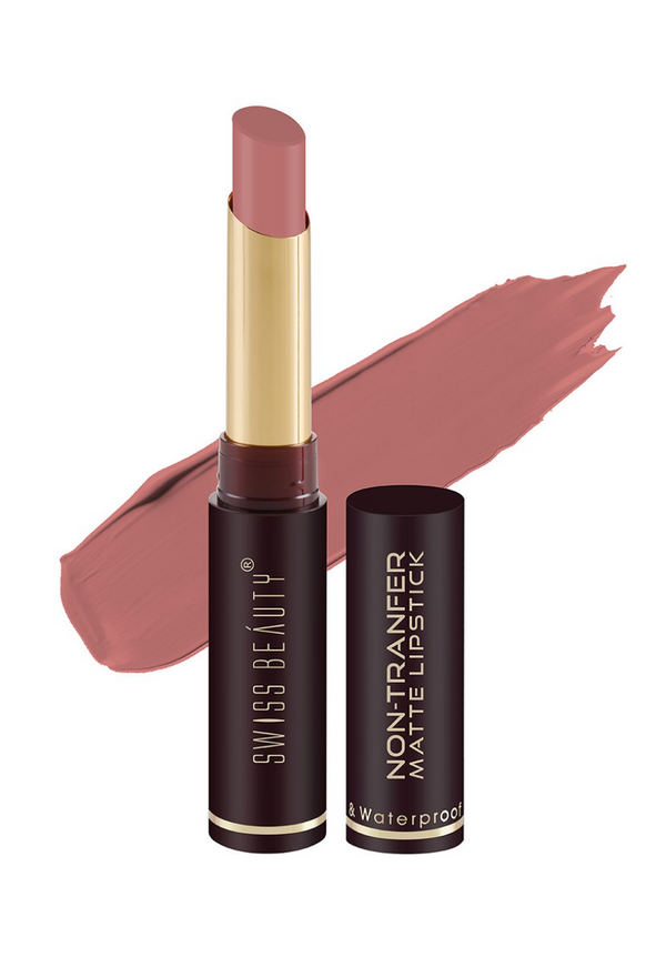 SWISS BEAUTY Smooth & Waterproof Non-Transfer Matte Lipstick - Sand Rose 26