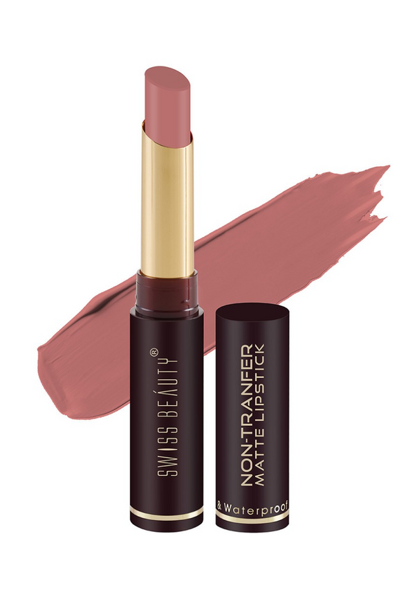Swiss Beauty Non-Transfer Smooth & Waterproof Matte Lipstick - Sand Rose