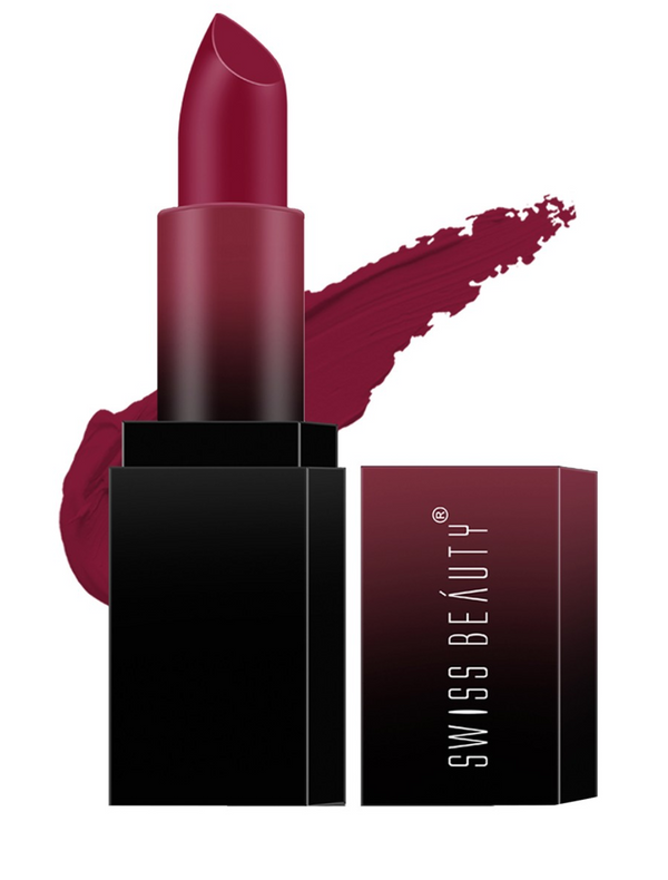 SWISS BEAUTY HD Matte Lipstick - Bold Wine 21