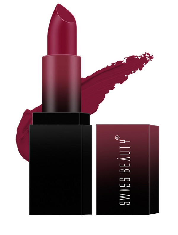 SWISS BEAUTY HD Matte Lipstick - Bold Wine