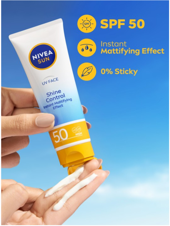 Nivea Sun Shine Control UV Face SPF50 Sun Screen - 50 ml