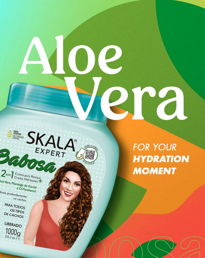 Skala Brasil Babosa Aloe Vera 2-in-1 Hair Treatment Conditioning Cream for Hydration and Shine 1000g