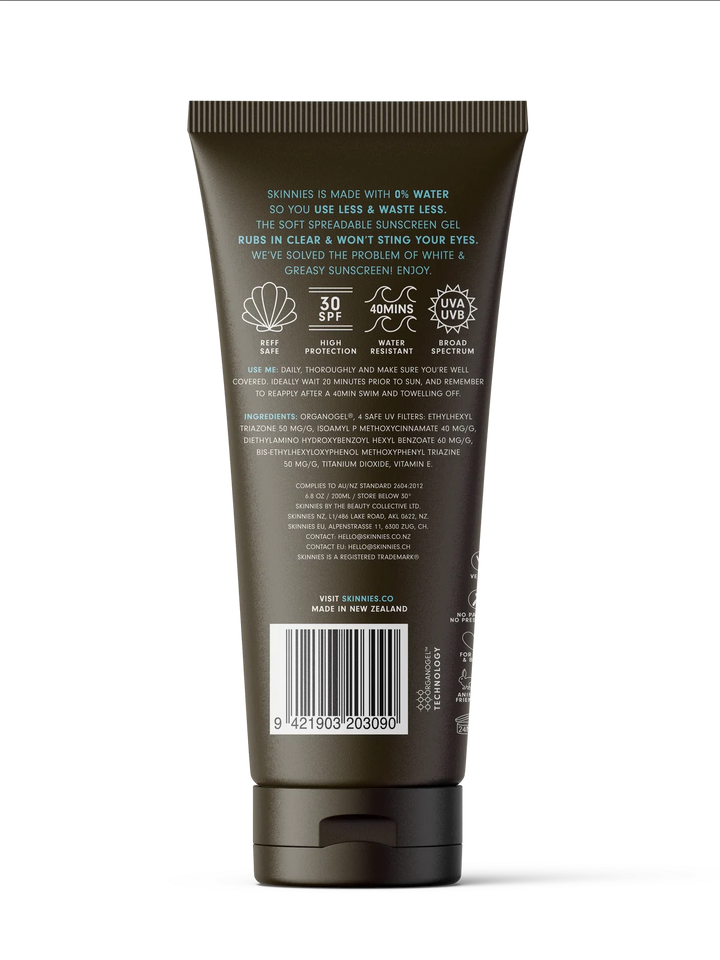 Skinnies Sungel SPF30 200ml - Kess Hair and Beauty