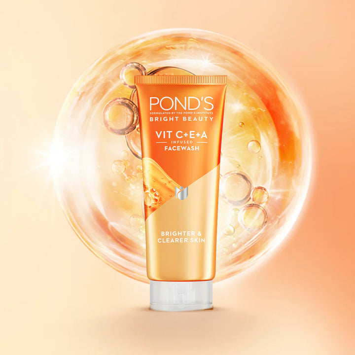 Pond's Bright Beauty Vitamin C+E+A Gel Face Wash for Brighter & Clearer Skin 100ml