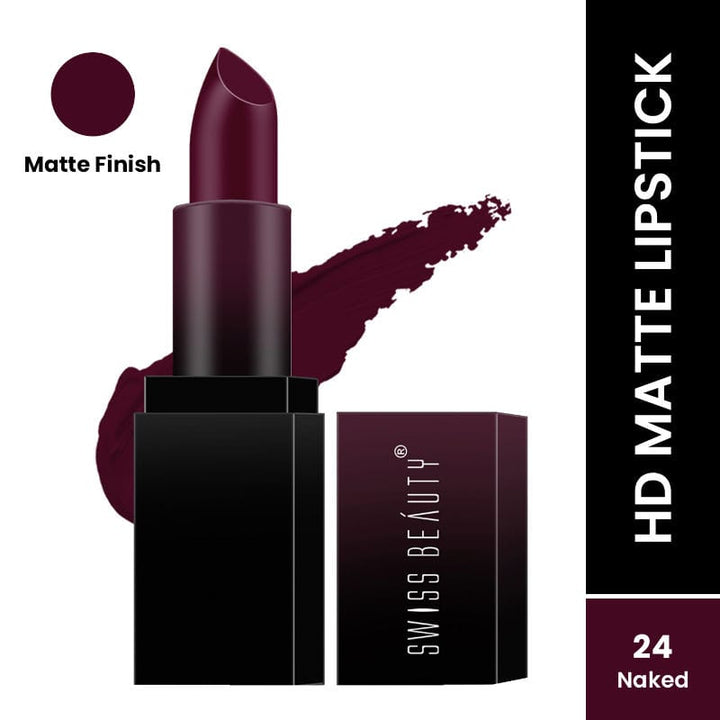 Swiss Beauty - HD Matte Lipstick Naked Shade No. 24