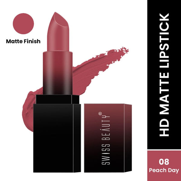 Swiss Beauty - HD Matte Lipstick Peach Day Shade No. 8
