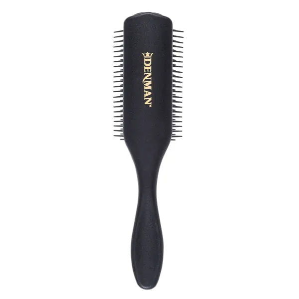 Denman D3N Noir Medium Styling 7 Row Black/White Brush - Kess Hair and Beauty