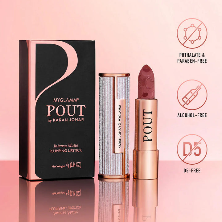 MyGlamm - Pout By Karan Johar Intense Matte Plumping Lipstick - Diva Pout 4g