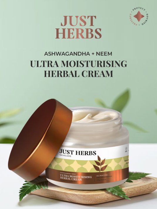 Just Herbs - Ultra Moisturising Herbal Cream with Ashwagandha & Neem 100g