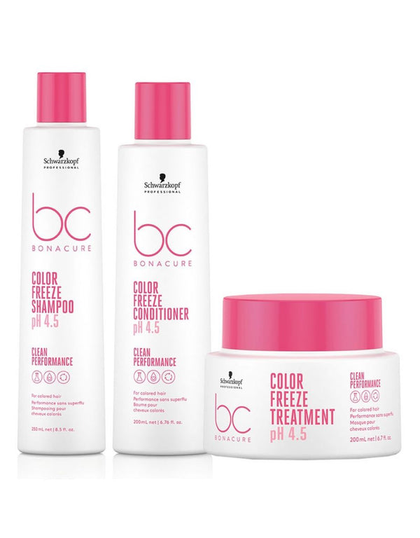 Schwarzkopf BC Bonacure pH 4.5 Colour Freeze Silver Shampoo, Conditioner and silver treatment Trio Pack - Kess Hair and Beauty