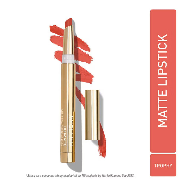 MyGlamm - Ultimatte Long-Stay Matte Lipstick Upto 12hr 1.3g Shade No. 09 Trophy