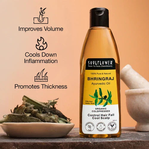 SoulFlower - Bhringraj Hair Growth Oil for Thick, Strong, and Healthy Hair 225ml